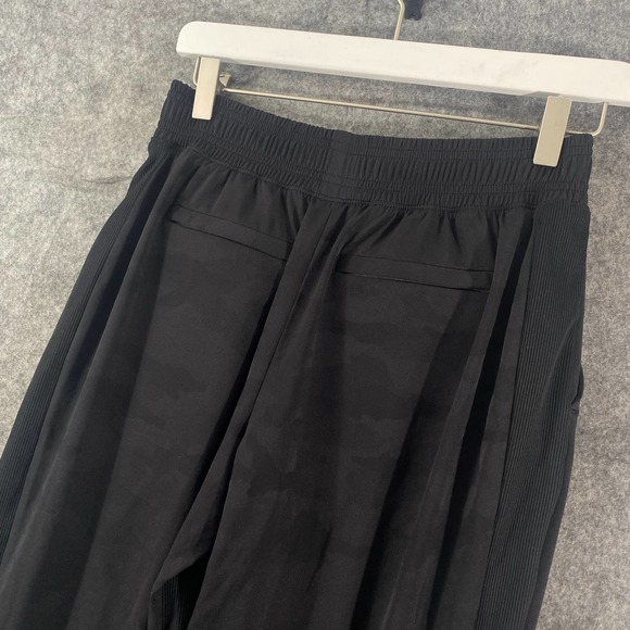 Athleta Brooklyn Jogger Pants 2 Black Camo Lined High Rise Tapered Stretch - Picture 7 of 16